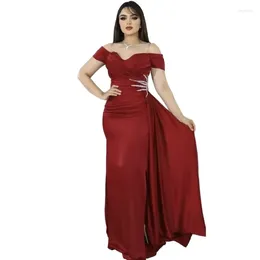 Ethnic Clothing Africa Summer African Party Evening Dresses For Women Elegant Short Sleeve Black Pink Purple Long Bodycon Dress