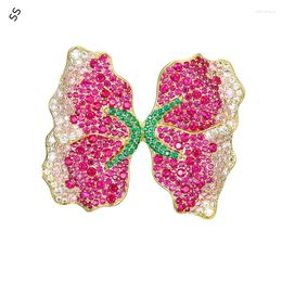 Brooches Heavy Handmade French Light Luxury Butterfly Brooch Corsage Elegant Court High-grade Coloured Gemstone Zircon Accessory Suit Pins