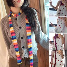 Scarves Fashion Cloth Casual Cotton Neckerchief Lady Goth Harajuku Cool Scarf Girls Long Stripe Decorative Knitted
