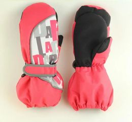 children glovewinter warm baby girls glovesboy ski outdoor snowboard glovesboy windproof waterproof mittens For 3-15 girl 240116