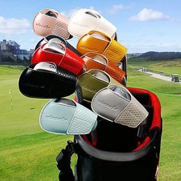 Golf Iron Head Covers Set Practical PU Leather Durable Headcover Sporting Accessories Putter Protector 240116