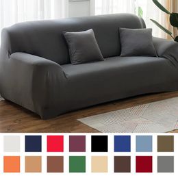 Solid Colour Elastic Sofa Covers for Living Room Spandex Sectional Corner Sofa Slipcovers Couch Chair Cover Funda de sofa 240116