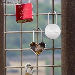 Chains Personalized Master Custom Photo Lock Engraved Picture Text Love Padlock W/ Key for Lover Friends Birthday Valentine's Day Gift