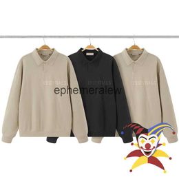 Men's Hoodies Sweatshirts Polo V-neck Flocking Men Women Oversize Vintage Hoodieephemeralew