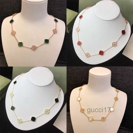 Designer Necklace Van Necklace Gold Pendant 10 Leaf Diamond Titanium Silver Pated Multicolor Luxury Classic Necklaces for Womens Long Chain Jewellery VH5M