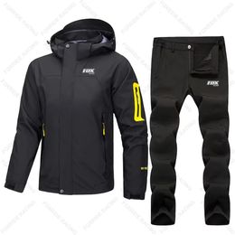 FOX RIDE RACING Men Winter Cycling Jacket Waterproof Pantalon Mtb Motocross Coat Mountain Bike Trousers Bicycle Windbreaker Set 240116