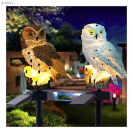 Lawn Lamps Solar Powered Garden Led Lights Owl Animal Lawn Ornament Waterproof Lamp Unique Christmas Lights Outdoor Solar Lamps YQ240116