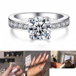 Couple Rings Lovers Couple Rings Zircon Rhinestone Crystal Jewelry Ornaments Wedding Ring Valentines Day Gifts Bracelet Pair Of Men W Dhjrx