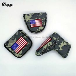 Camouflage Green Golf Putter Covers Outdoor Waterproof Blade Mallet USA Flag HeadCovers For Man Women 240116