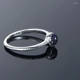 Cluster Rings Fashion 925 Sterling Silver Ring For Women Men With Bezel Setting Blue Sandstone Fine Party Jewellery Gifts