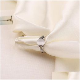 Cluster Rings Luxury Fashion Jewellery Cool White Gold Plated Moonstone Bellas Women Wedding Ring Gift 1621 T2 Drop Delivery Jewellery Ri Dh2Pd