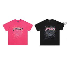 Men t Shirt Pink Young Thug Sp5der 555555 Mans Women Quality Foaming Printing Spider Web Pattern 555 Fashion Top Tees 24ss 87zmjo1e Jo1e