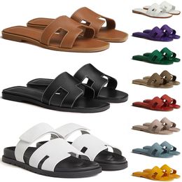 2024 chinelos designer slides para mulheres sandálias claquette sliders triplo preto branco marrom chinelo couro patente slide senhoras sandália mulheres sapatos ao ar livre