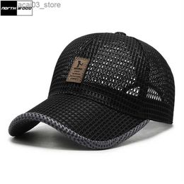 Ball Caps NORTHWOOD Summer Mesh Baseball Cap for Men Women Fishing Hat Sun Visor Hats Bone Casquette Homme Dad Hat Q240116