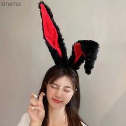 Headbands Cute Girls Plush Long Rabbit Ear Hair Bands Headwear Headband Dress Accesorios Women Girl Cosplay Hair Accessories Headdress YQ240116