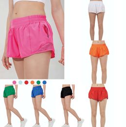 designers womens yoga Shorts Fit Zipper Pocket High Rise Quick Dry 1lululemen-07 Womens Train Short Loose Style Breathable gym 8812ess