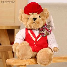 Plush Dolls Pilot Teddy Bear High Quality Plush Doll Soft Stuffed Bear Captain Plush Stuffed Doll Kawaii Children's Birthday Gift