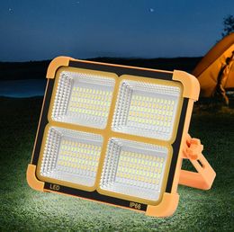 LED Solar Light Portable Solar Spotlight USB Rechargeable camping lantern 4 Lights Modes Lamp for outdoor fishing Waterproof Tent Lamp