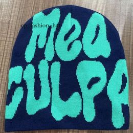 2024 New Knitting Beanies Hat Designer Berets 18color Mea Meaculpa Culpas Beanie Knitted Hat Bonnet Y2k Beanies Culpa Women's Cap Winter for Women White Fox Hats 7488