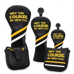 Golf Headcovers Driver Head Cover Embroidery Premium Leather Fairway Wood Hybrid with Number Tags Mallet 240116