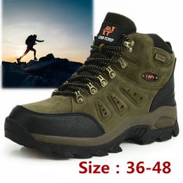 Large Size 48 Hiking Boots Men Summer Winter Outdoor Warm Fur Non Slip Fashion Women Footwear Boys Outdoor Work Ankle Boot Fall 240115