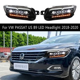 Car Styling Head Lamp For VW PASSAT US B9 LED Headlight Assembly 18-20 DRL Daytime Running Light Streamer Turn Signal High Beam