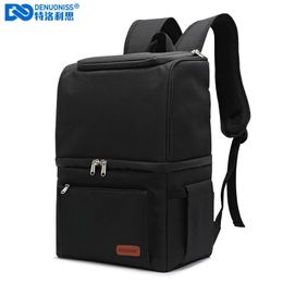 DENUONISS Cooler Bag Backpack Soft Large Double Layer Thermal Insulated Bag For Food Refrigerator Bag Beer Wine Picnic Bag 240116