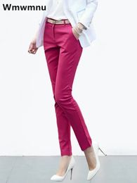 S4xl Big Size Womens Formal Office Pencil Pants 2023 Elegant Ladies OL Work Pantalones Casual Elastic Cotton Slim Trousers 240115