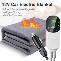 12V Electric Blanket Plush Thicker Heater Heated Mattress Thermostat Travel Heating Mat Winter Body Warmer For RV SUVs Car 240115