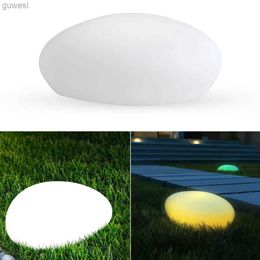 Lawn Lamps 1Pack Cobble-Shaped USB Charger Lawn Light Outdoor Garden Lights with Remote Control Waterproof Landscape Lights Colour Changing YQ240116