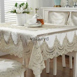 Table Cloth Table Cloth White Gold Velvet Rectangle Tablecloth Luxury Embroidered Lace Europe Table Cloths For Dining Table Chair Cover Homevaiduryd