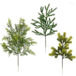 Decorative Flowers Christmas Decoration Simulation Pine Needles Green Plants Artificial For Home Fake Plant