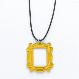 Pendant Necklaces Friends The Tv Show Peephole Frame Necklace Door Yellow Enamel Classic Jewellery Accessories Gift Women