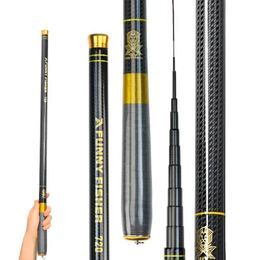 JOSBY Telescopic Fishing Rod Ultralight Super Hard Carbon Fibre Portable For Freshwater Carp Stream Pole 3.6M 4.5M 5.4M 6.3M7.2M 240116