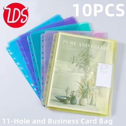 29*22cm 10PCS Document Bag and Business Card Bag 11Hole Button Type Conference Storage Bag Desk Organiser File Folder 240116