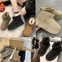 Üst quatily Boots Avustralya Kadınlar Snow Mini Boot Peluş Kısa Mini Kürk Siyah Khaki Kahverengi Pembe Kadın Kış Kış Rahat Giden Kız Klasik Ayakkabı 35-44