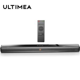 Speakers ULTIMEA Bluetooth Speaker 100W Wireless Soundbarfor TV Wall Mountable 3D Stereo Sound for Home Theatre and Gaming Multiple Plug