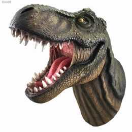 Garden Decorations 3D Wall Mounted Head Dinosaur Bust Sculpture Wall Art Sculpture Halloween Party Decor Supplies Garden Home Decoration 2023 YQ240116