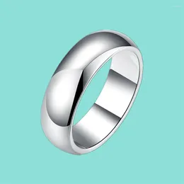 Cluster Rings 925 Sterling Silver Smooth Circle Wedding For Women Men Classic Engagement Ring Female Fine Jewellery 2024