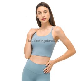 2024S L238B Traceless Thin Longline Bra Classic Yoga Bras Solid Colour Vest with Removable Chest Pads Sexy Underwear Slim Fit Sports Bra Women Tank Tops