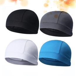 Cycling Caps Cooling Cap Sports Liner Sweat- Wicking Beanie High Elasticity Quick Dry 4pcs For Man Woman (