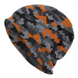 Berets Orange Military Camouflage Bonnet Hats Goth Street Skullies Beanies Army Camo Unisex Knitting Warm Dual-use Caps