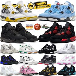 4s Black Cat Herren-Basketballschuhe J4 Sneakers Bred Seafoam Military Canvas Gum Red Thunder White Oreo Midnight Navy Lightning Sail Fire Red Männer Frauen Trainer Schuh