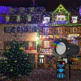 Lawn Lamps Christmas Outdoor Laser Light Moving RGB Christmas Projector Light with Remote 3 Colours Motion Firefly Star Light Show Spotlight YQ240116