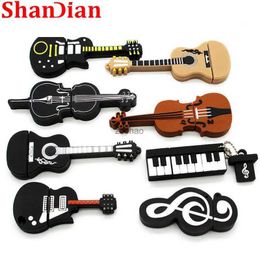 USB Flash Drives New Cartoon Musical Instrument Mini Pendrive 8GB 16GB 32GB 64GB USB Flash Drive Violin Piano Guitar Beautiful Gift Memory Stick