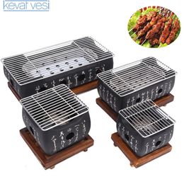 Portable Japanese BBQ Grill Charcoal Barbecue Grills Aluminium Alloy Indoor Outdoor Camping Picnic Tool Barbecue Stove 240116