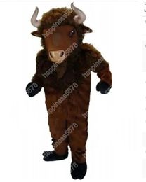 Adult size Long Fur Bull Mascot Costumes Cartoon Character Outfit Suit Carnival Adults Size Halloween Christmas Party Carnival Dress suits