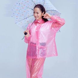 Women's Two Piece Pants Girls PVC Dot Porcha Graphics Waterproof Raincoat Jacket Trouser Suit Hat With Protection