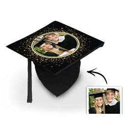 Sublimation Blank Graduation Hat Topper Sticker Party Heat Transfer White Adhesive Grad Cap Plate Decorations 0616 Drop Delivery Dhbh8