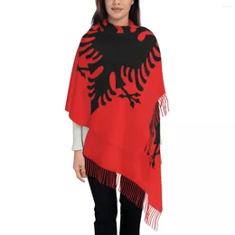 Men's Tank Tops Albania Flag Scarf Wrap For Women Long Winter Fall Warm Tassel Shawl Unisex Scarves